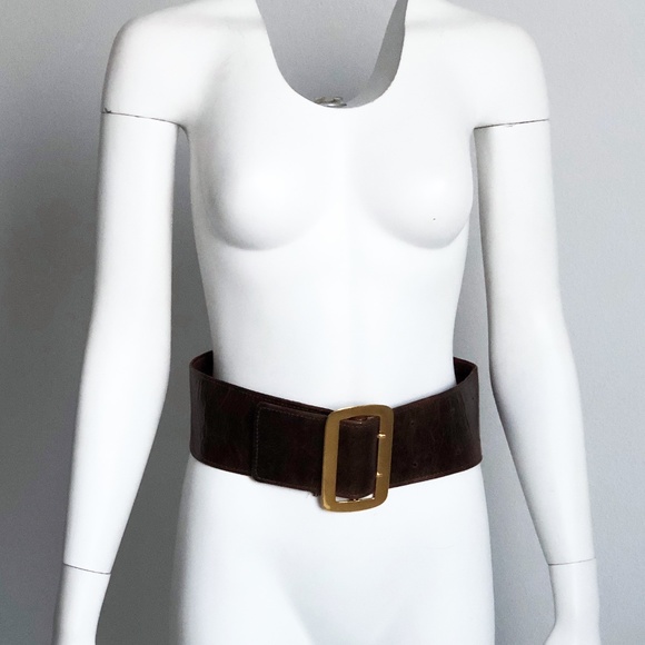 Jack Rabbit Collection Wide Leather Belt Distressed Retro - Picture 2 of 6